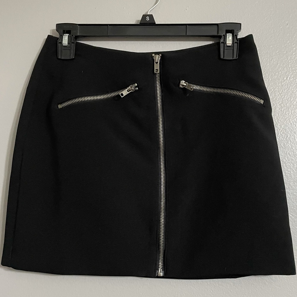 Black Mini Skirt with Zippers